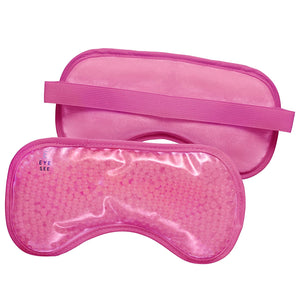 Eye See Plush Gel Eye Mask for Puffy Eyes, Pink - Cold eye mask to treat Dark Circles, Sinuses, Dry Eyes, and for Allergy Relief - Microwave Safe for Heat Therapy
