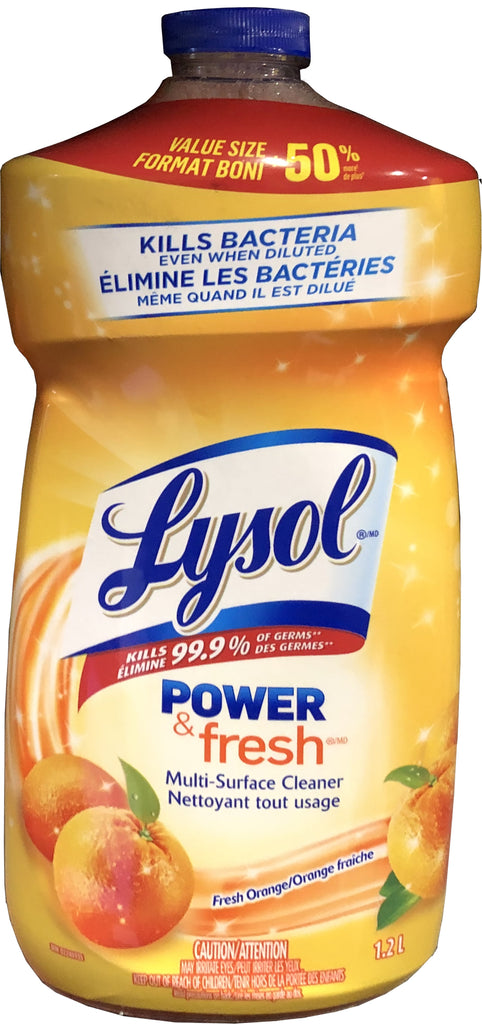 Lysol Power and Fresh All Purpose Cleaner, Fresh Orange, 1.2 L