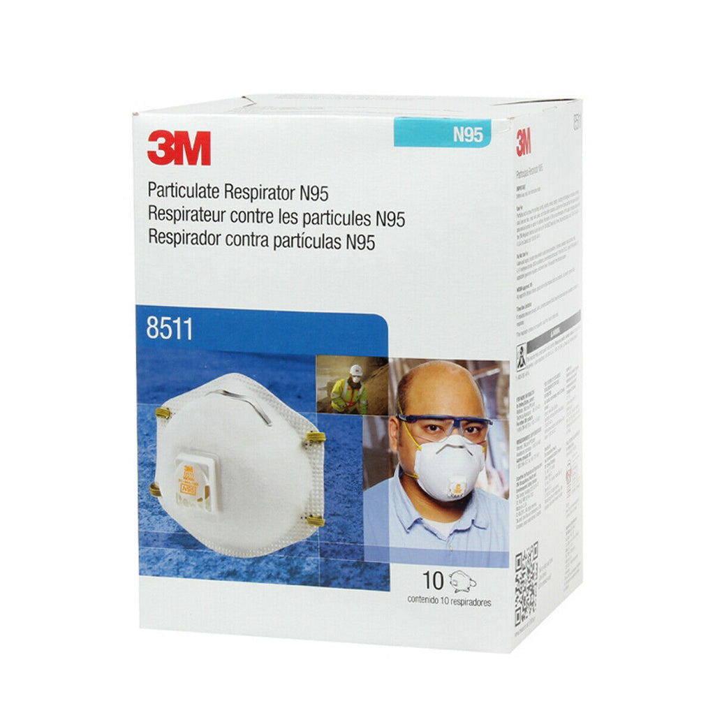 3M 8511 N95 Particulate Respirator, 10 Masks