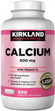 Kirkland Calcium Tablets with Vitamin D3, 500 Count