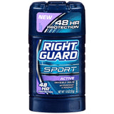Right Guard 48 hr Invisible Solid Antiperspirant Sport Active Deodorant, 1.8 oz