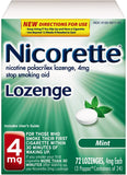 Nicorette Mini Nicotine Lozenges to Quit Smoking, Mint, 4 Milligram, 72 Count