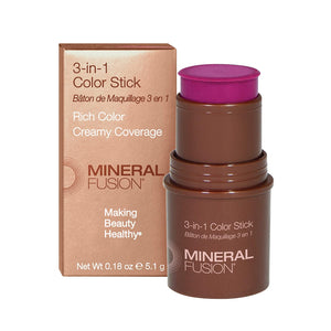 Mineral Fusion 3-in-1 Color Stick, Berry Glow .18 Ounce