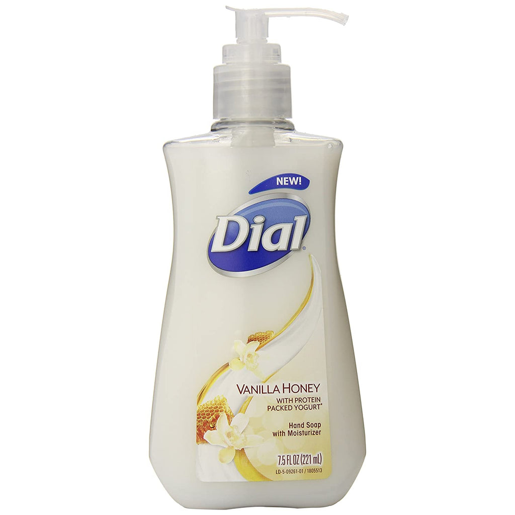 Dial Liquid Hand Soap, Vanilla Honey with Protein Packed Yogurt, 7.5 Fluid Ounces