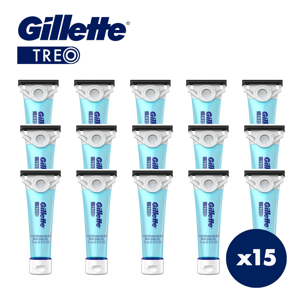 Gillette TREO Caregiver Razor with Built-in Shave Gel, 15 ct