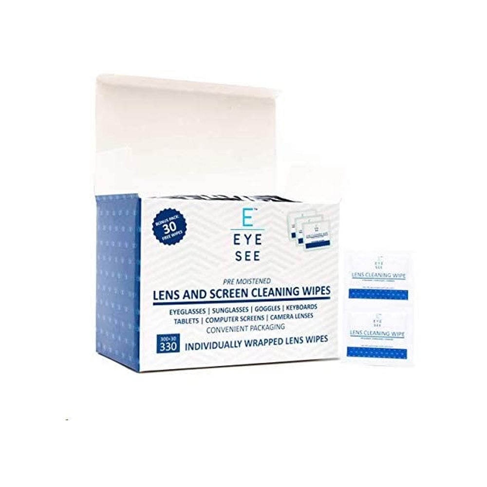 EyeSee Lens and Screen Cleaning Wipes - 300 Wipes + 30 Bonus = 330 Total Wipes