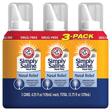 Simply Saline Adult Nasal Mist, Original, Giant Size, 4.25 Oz Pack of 3