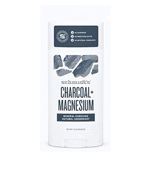 Schmidt's Aluminum Free Natural Deodorant for Women and Men, Charcoal + Magnesium 24 Hour Odor Protection, Certified Cruelty Free, Vegan Deodorant, 3.25 oz