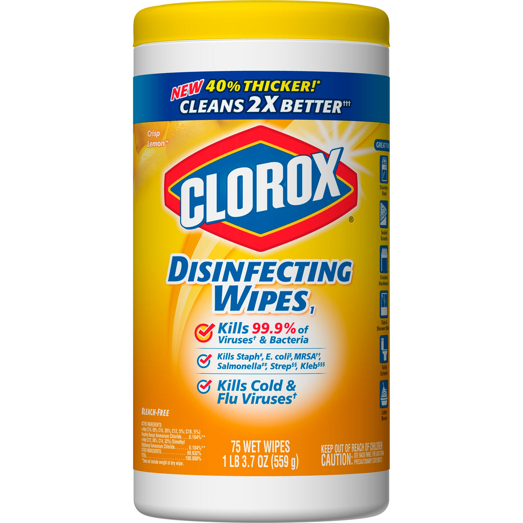 Clorox Disinfecting Wipes, Crisp Lemon, 75ct
